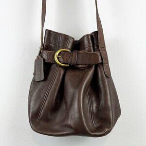 Vintage Coach USA Mahogany Leather Soho Belted Buckle Bucket Bag 4156